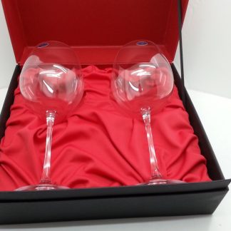ESTUCHE 2 COPAS GRAN VINO BOHEMIA GRABADAS