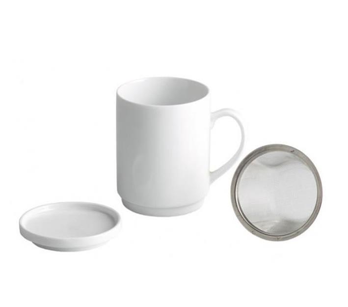 Filtro de té con plato para taza, 6 cm
