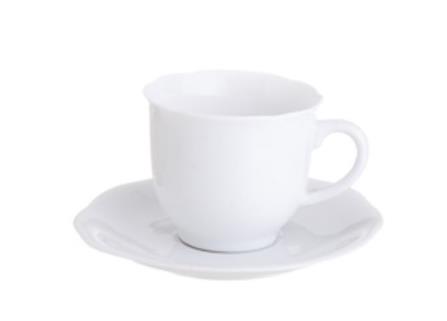 GuangYang Tazas de Cafe Porcelana Fina 12 Piezas 6 Tacita Y 6 Plato 80ml 2.8 oz el Color Blanca 